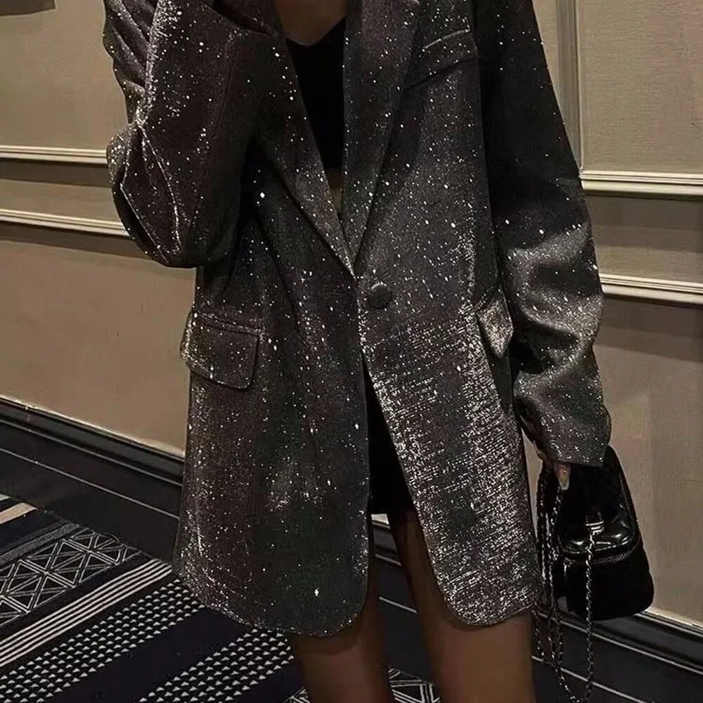 Black Party Women's Suit Blazer